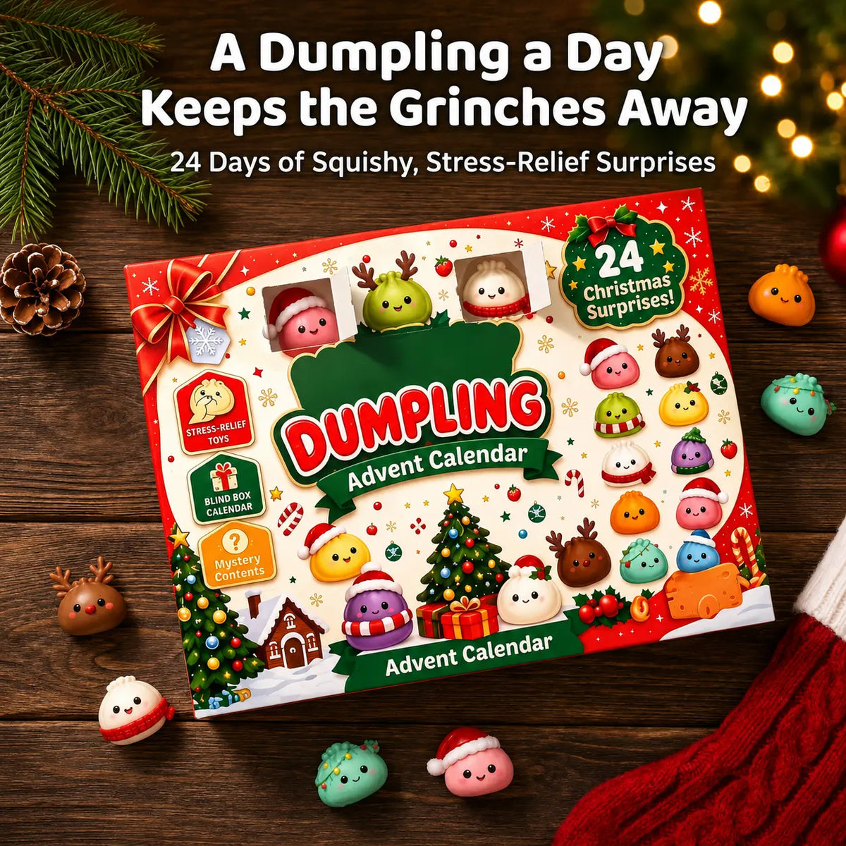 2026 Dumpling Squishy Advent Calendar - Indoor Recreation Stress Relief Toy