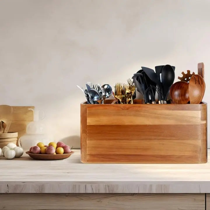 Wooden kitchen storage box