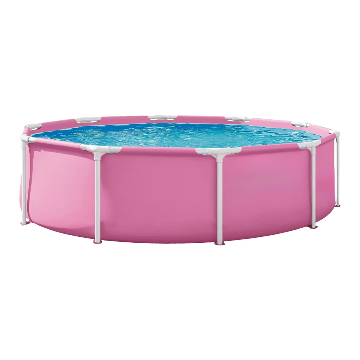 8Ft X 30In Pink Metal Frame Above Ground Swimming Pool