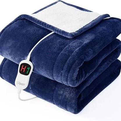 Homemate Cozy Heated Throw Blanket, Plush Flannel Sherpa, 10 Heat Settings, Auto Shut-Off