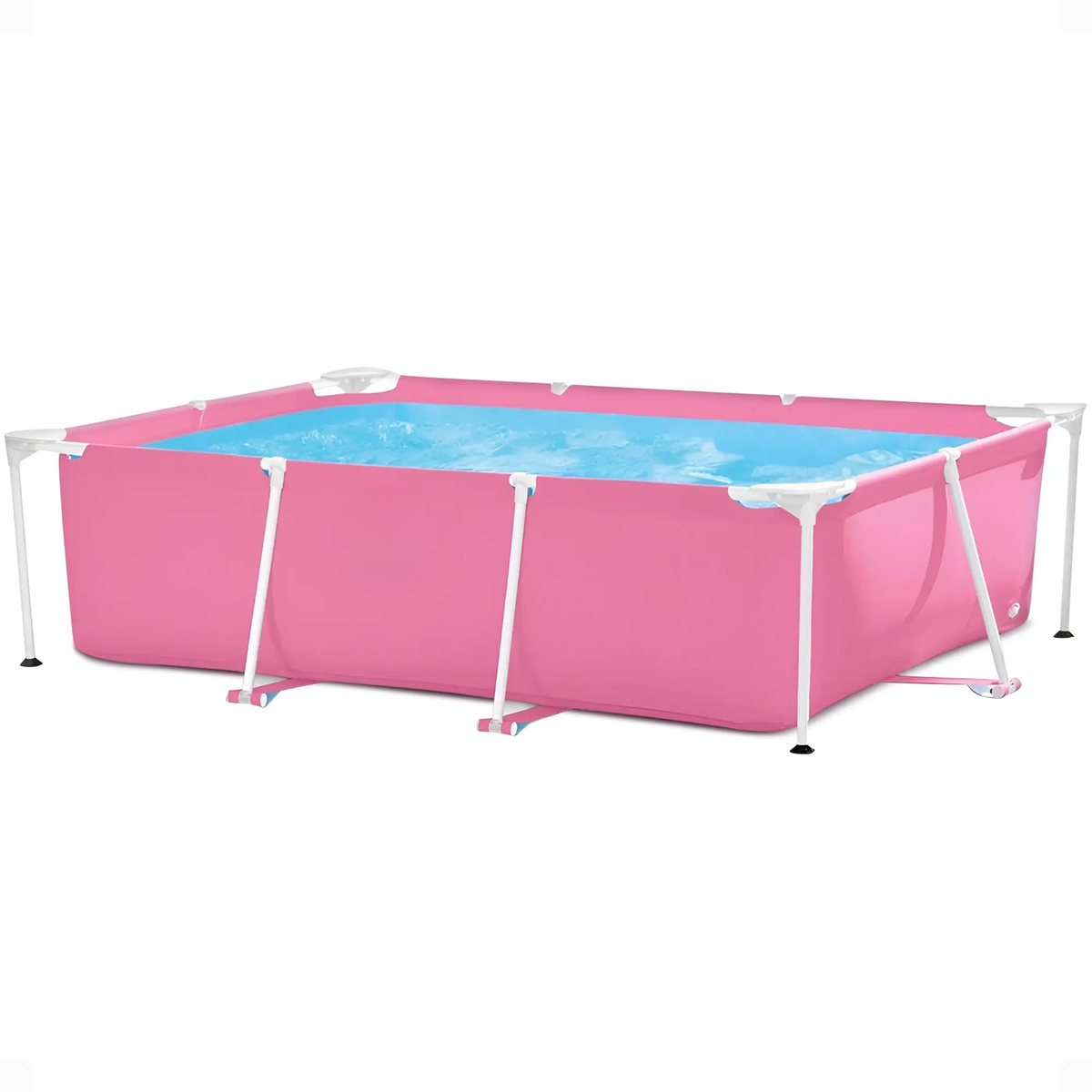 8Ft X 30In Pink Metal Frame Above Ground Swimming Pool