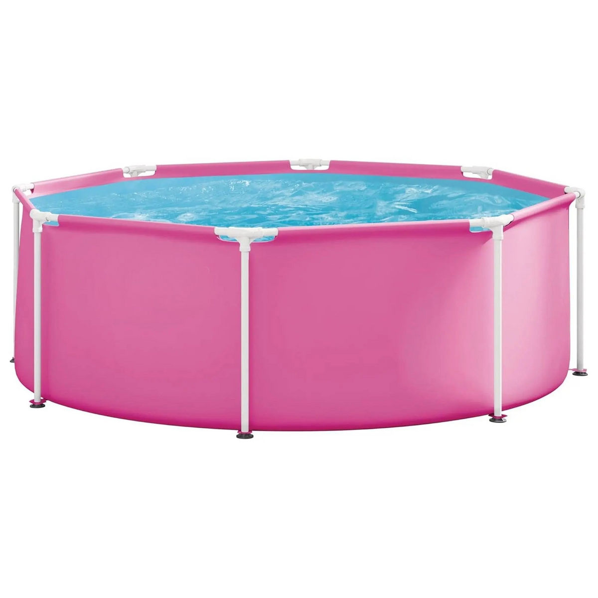 8Ft X 30In Pink Metal Frame Above Ground Swimming Pool