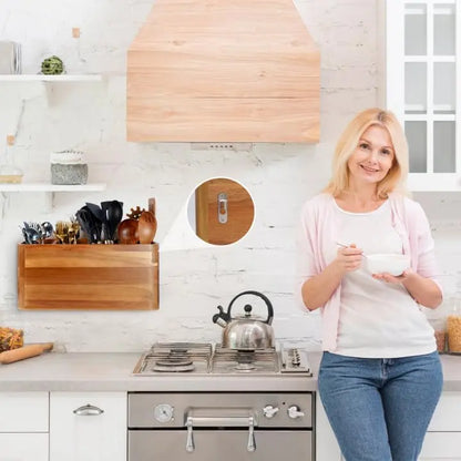 Wooden kitchen storage box