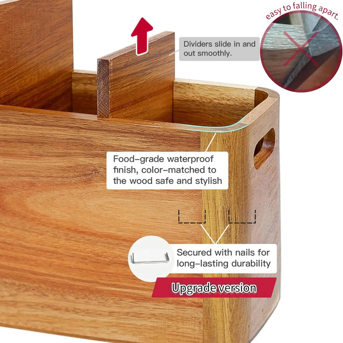 Wooden kitchen storage box